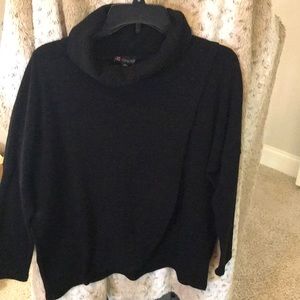 Black turtleneck tulip sweater